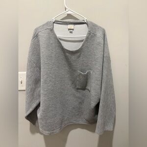 A New Day Grey Textured Crewneck